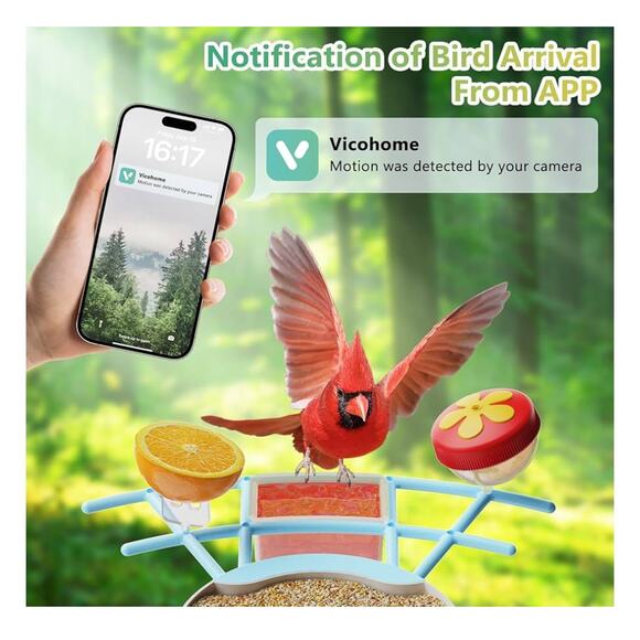 Smart Bird Feeder with Camera, Outdoor Bird Watching Camera House - Picture 2 of 4